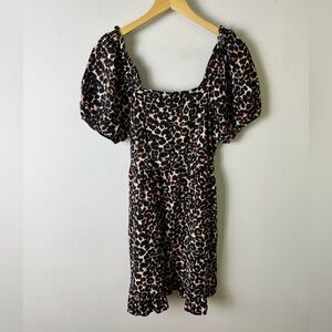 Who What Wear animal print linen blend dress size medium